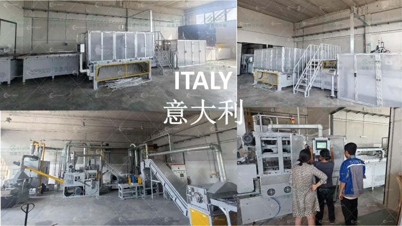 意大利光伏板自动化拆解设备案例现场图